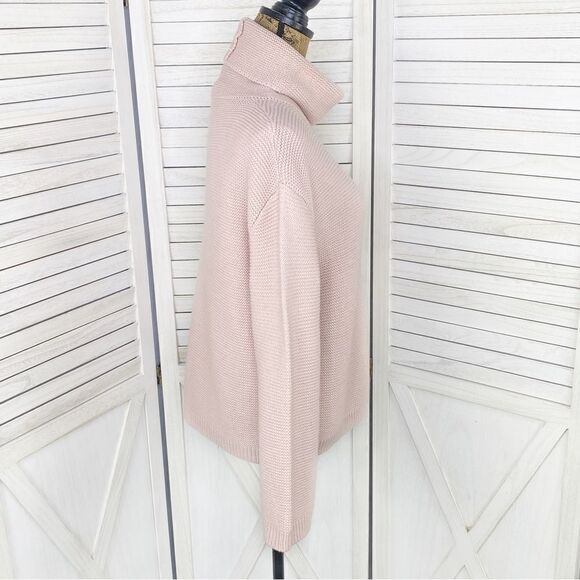 H&M Divided Cowl Neck Waffle Knit Crop Sweater Mauve Pink XS - Picture 3 of 12